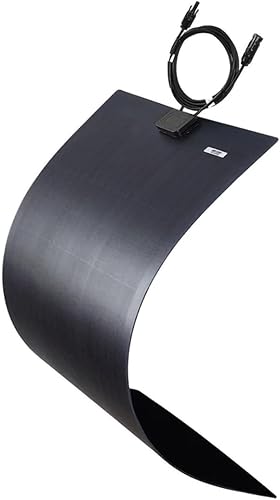 LensunSolar Panel solar flexible de 80 W 12 V ETFE negro delgado, monocristalino de alta eficiencia, células solares PERC mono flexibles delgadas de
