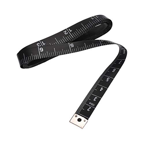 Uxcell Cloth Tape Measure For Body 1.5M 60 Inch Metric Inch Measuring Tape Soft Dual Sided For Tailor Sewing Black #TOP2