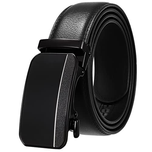 Ratchet Belts for Men Leather Dress Suit Casual Jeans Belts with Automatic Click Buckle (Color : D, Size : 110cm)