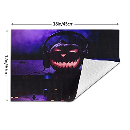Sets de table citrouille d'Halloween faciles à nettoyer pour table propre - 4