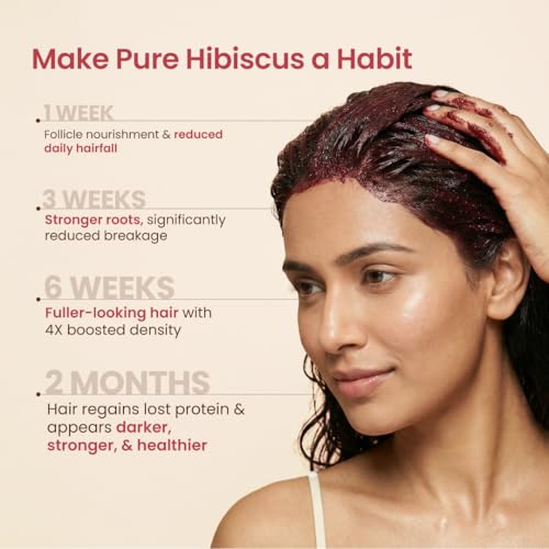 Image of Nat Habit 100% Pure Hibiscus Powder (100g) | Hibiscus Rosa-Sinensis | 4X Hair Growth Actives with Nutri-Preserve Technology | Ultra Fine Gudhal Petal Powder for Hair Pack & Face Pack