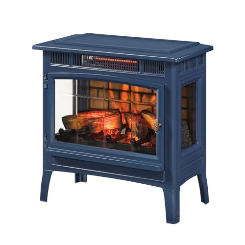duraflame Freestanding Electric Fireplace Stove Heater with 3D Flame Effect for 1,000 Sq. Ft. Room, Navy - Image 16