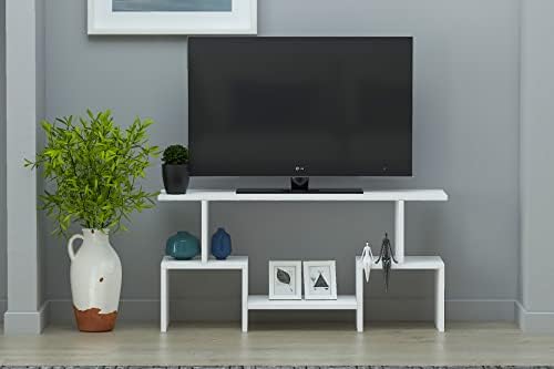 Tv Cabinet TV Console, Wood Tv Stand Media Stand, Living Room Industrial Tv Stand, Modern Tv Stand, Wood Tv Console, Wood Tv Cabinet, White, 100 x 47.5 x 29.5 cm (TS10044)