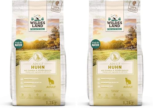 Wildes Land Alimento seco para Gatos Pollo 1,2 kg (Paquete de 2)