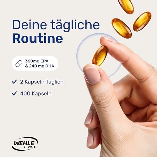 Omega 3 Kapseln hochdosiert – 400 Kapseln – 2000 mg Fischöl pro Tag – Ansicht 3