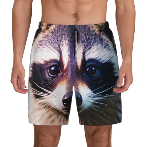 Short de bain respirant homme ultra léger Little Raccoon Face 1