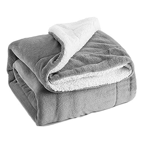DENGHENG 51x63 Inch Winter Double Layer Faux Fleece Soft Plush Flannel Reversible Blanket