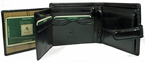 Visconti Monza 5 Quad Fold Soft Leather Italian Glazed Wallet (Black)4