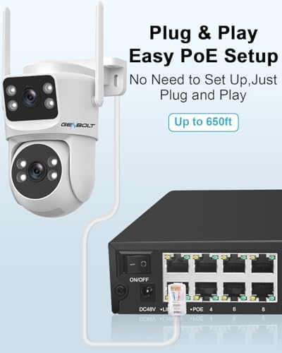 Bild 6 - GENBOLT 4K PoE NVR, 10-Kanal CCTV-Kamerasystem Netzwerk-Videorekorder, Unterstützt 8MP/5MP/4MP/1080P HD PoE IP-Kameras, 24/7 Überwachungsaufzeichnung