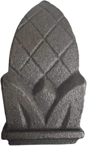 Image of Cast Iron Fence Finials, Multiple Decorative Styles & Sizes, 1 /2 inch to 1 inch Inch Square and Round Spears, Fleur de Lis Design (1 inch Pineapple SQ, 5)