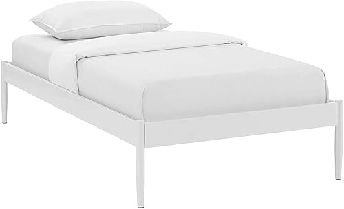 Miniatura 11 de Modway Elsie - Base de cama de metal con soporte de tablillas, tamaño King, color marrón Marrón,Gris,Blanco