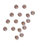 Zijing 100pcs Silver Clear Czech Glass Rhinestone Rose Montees Beads With 4 Holes for Sew On (light coffee color--100pcs)