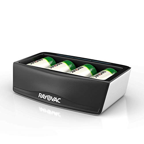 Rayovac Universal Battery Charger for Rechargeable Batteries, Universal Charger for AA, AAA, C, D & 9V NiMH Batteries