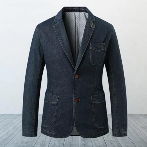 Men's Denim Blazer Loose Fit Business Casual Jacket2