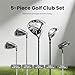 6-Piece Complete Golf Club Set for Men – Adult Golf Clubs with Stand Bag, Driver, Hybrid, 7/P Irons & Putter, Right Handed