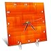 3dRose dc_213735_1 Bright Orange on Orange Rounded Rectangles Abstract Desk Clock, 6 x 6