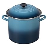 Le Creuset Enamel-on-Steel Covered Stockpot, 10-Quart, Marine
