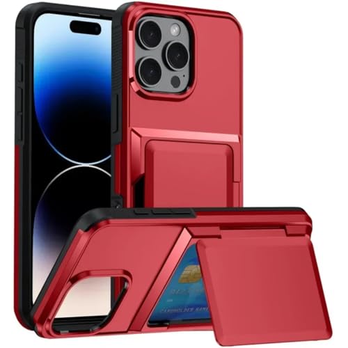 Coque iPhone 11 antichoc rouge équipée d'un porte-carte invisible