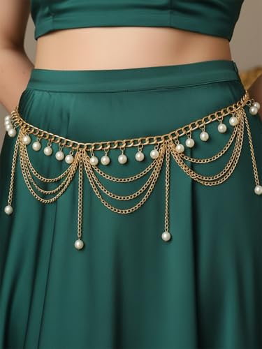 ELABEST Gold Waist Chain Layered Tassel Metal belly chain belt for women Fashion Costume Outfit Accessories2