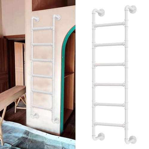 Échelle de secours blanche design en métal pour loft et bibliothèque 130 cm