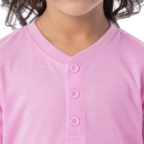 Fruit of the Loom Girls' Long Sleeve Jersey Henley Top and Fleece Pant Sleep Pajama Set3