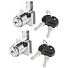 Sourcing Map Sliding Glass Door Showcase Window Ratchet Lock 2PCS, 144mm Long Zinc Alloy Chrome