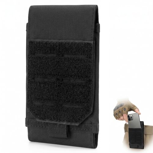 YEMVAR Vertical Oxford Étui de Ceinture Pochette Téléphone Holster, Étuis de Ceinture Pochette Téléphone Coque Housse Etui Ceinture Clip Sacoche Universel, pour Universel Smartphone- Noir
