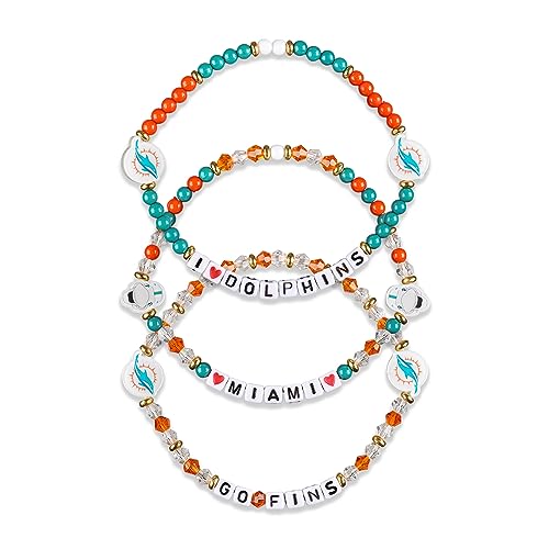 Foco BRNF3PKFR Miami Dolphins Nfl 3 Pack Team Friendship Bracelet cover