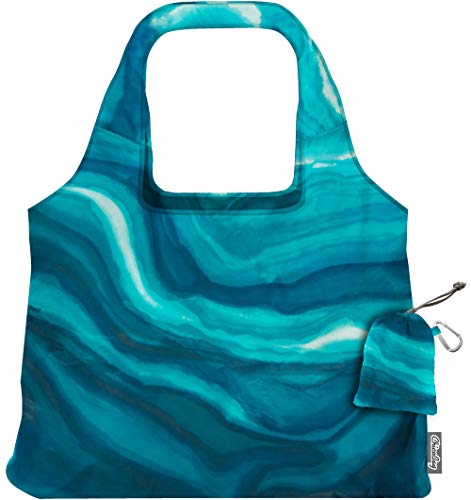ChicoBag Vita Reusable Bag with Built-In Pouch and Carabiner Clip | Large-Capacity Shoulder Bag | Eco-Conscious Packable Tote | Variety 3pk - Calm, Dream, & Aqua Dandelion (Pack of 3)3