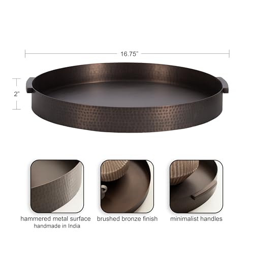 Kate And Laurel 228619 Samana Modern Round Metal Tray thumb #1