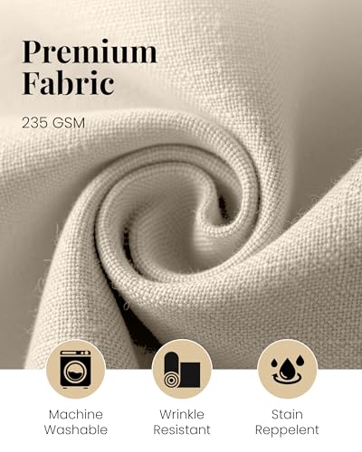 DECOLURE Linen Blackout Curtains - SunShield 90 Inches Long Black Out Curtains for Living Room and Bedroom Windows - Luxury Faux Linen, 2 Panels Set, Ultra Durable - 90 Length x 52 in (Natural) — view 3