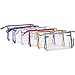 Sea Team 6pcs Transparent Portable Travel Toiletry Pouch Clear Vinyl Plastic Cosmetic Bag Makeup Organizer with Zipper
