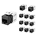 Tecmojo Cat6 Unshielded Keystone Jack, 12 Pack, 180 Degree Toolless Modular Jack, Gigabit