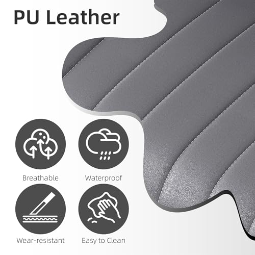 Image of Youhauchair Adjustable Faux Leather Bar Stools Set of 4, Grey1