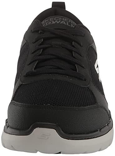 Image of Skechers Men's Gowalk 6-Lace-up Athletic Performance Walking Tennis Shoe Sneaker, Black /Grey, 10.5