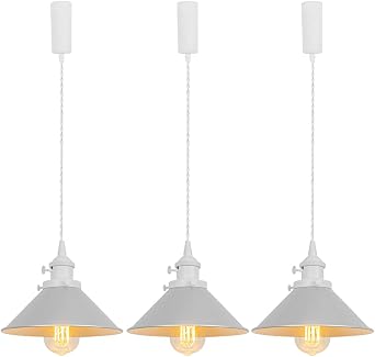 Kiven 3 Piece Pendant Light, Cord Length 39.4 inches 100 cm, Duct Rail Type, Dimmable, Storage Cup, Adjustable Within 39.4 inches 100 cm, E26 Compatible, Bulb Not Included, Interior Light, Hanging