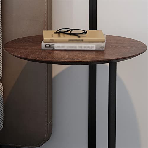 Table d'appoint ronde moderne en métal et ardoise noire