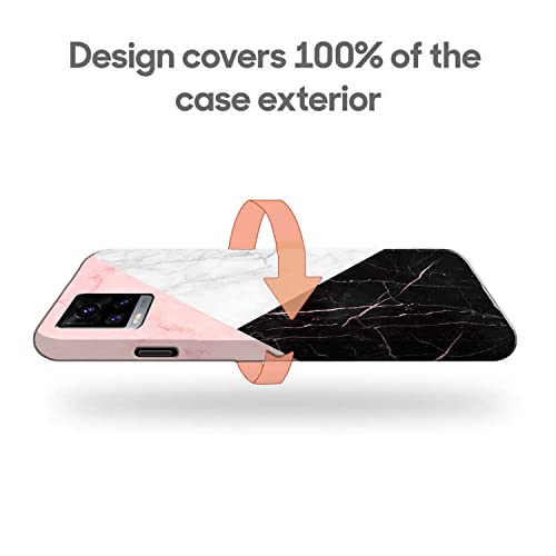 Image of COLORflow Back Cover Compatible with Vivo V20 | Beautiful Black White Pink Marble | Designer Printed Hard CASE Bumper Back Cover Compatible with Vivo V20
