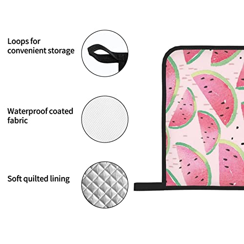 Watermelon Fresh Fruit Oven Mitts And Pot Holders Sets Of 4 Heat Resistant Oven Gloves And Hot Pads Potholders Kitchen Baking Cooking Bbq Cute Oven Mitts #TOP3