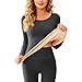 Blouses for Women Slim Fit Long Sleeve Top for Women Round Neck Warm Thermal Basic Undershirt with Velvet Touch L Dark Gray