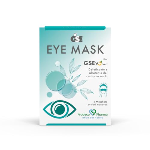 PRODECO PHARMA Gse Eye Mask | Compresse Oculari Monouso In Tessuto Non Tessuto A Forma Di Maschera Imbibite Di Una Soluzione Con Estratti Vegetali | 5 Compresse Oculari Monouso 30 ml