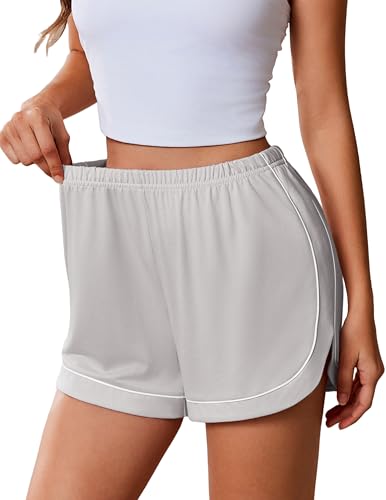 Image of Ekouaer Pajama Shorts Women Soft Sleep Shorts Casual Lounge Shorts Cute High Waist Pajama Bottom Comfy Split Side Pj Bottom