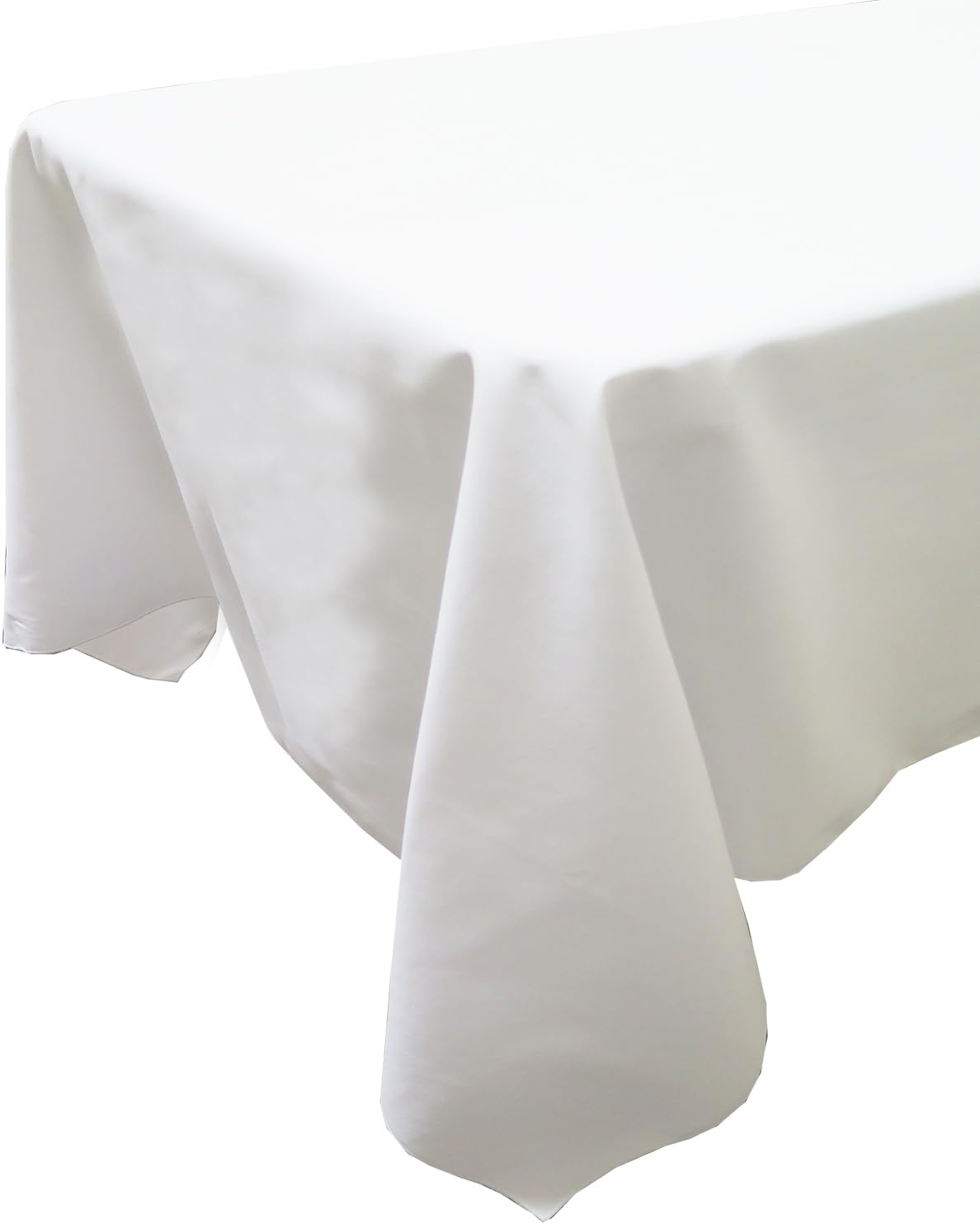 Snap Drape Market Place Spun Polyester Tablecloth, Linen Tablecloth, Reusable Tablecloth with Stain Resistance for Homes and Restaurants, 61 X 61 Inches, White