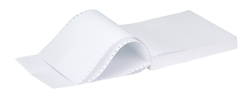 11x9.5 Inches 1-Part 70gsm Plain Micro-Perforated Listing Paper (Pack of 2000)