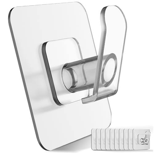 Taozun Adhesive Towel Hooks - Clear Hooks Plastic Hook Heavy