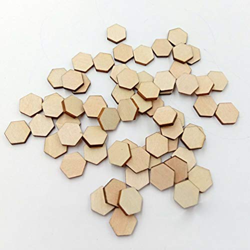 HEALLILY 200 st&uuml;ck 12 5mm buche sechseckige st&uuml;cke holzschmuck holzscheiben scheiben Ornamente versch&ouml;nerung DIY Handwerk Dekorationen f&uuml;r Hochzeit