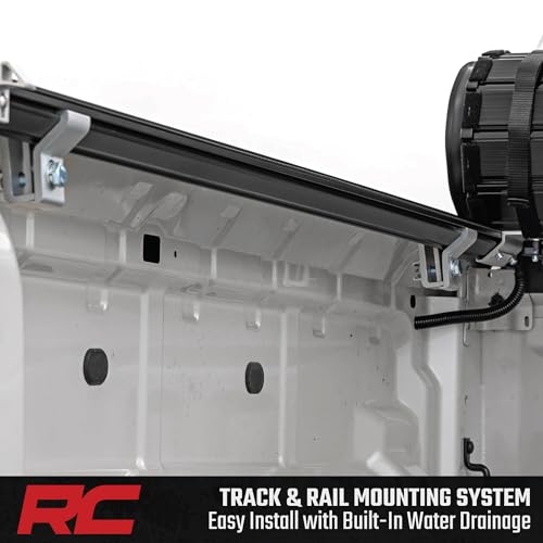 Image of Rough Country Hard Roll-Up Bed Cover for Ford Ranger (2019-2023) - Aluminum Truck Bed Cover, Fits 5' Bed