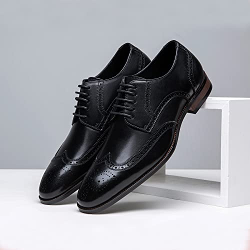 Image of Jousen Men's Dress Shoes Leather Classic Formal Mens Oxfords Retro Derby Oxford