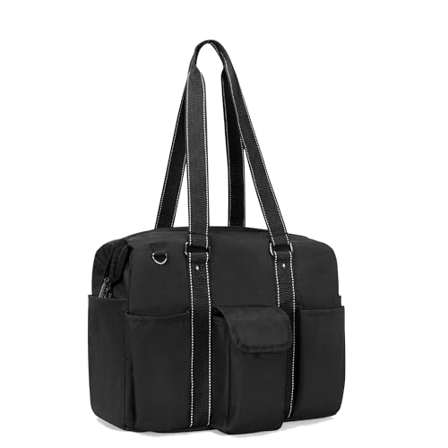 Damero Teacher Tote Bag with Laptop Compartment, Teacher Work Bag with Side Fasten Snaps for Women and Teaching Supplies