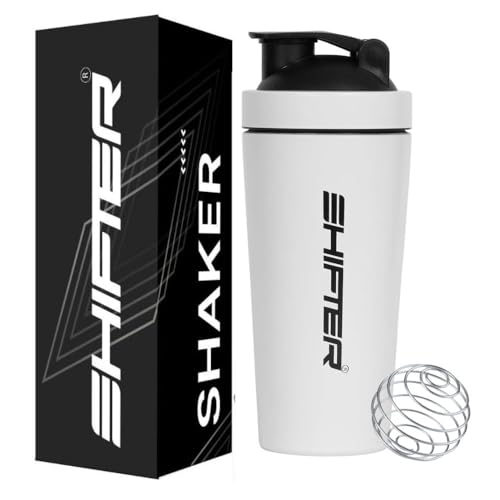Image of Shifter Stainless Steel Gym Shaker Bottle 750ml | Leakproof Metal Protein Shaker for Men & Women | BPA Free, Odour Resistant, Rust-Free Steel Sipper for Gym, Workout & Sports (WHITE)